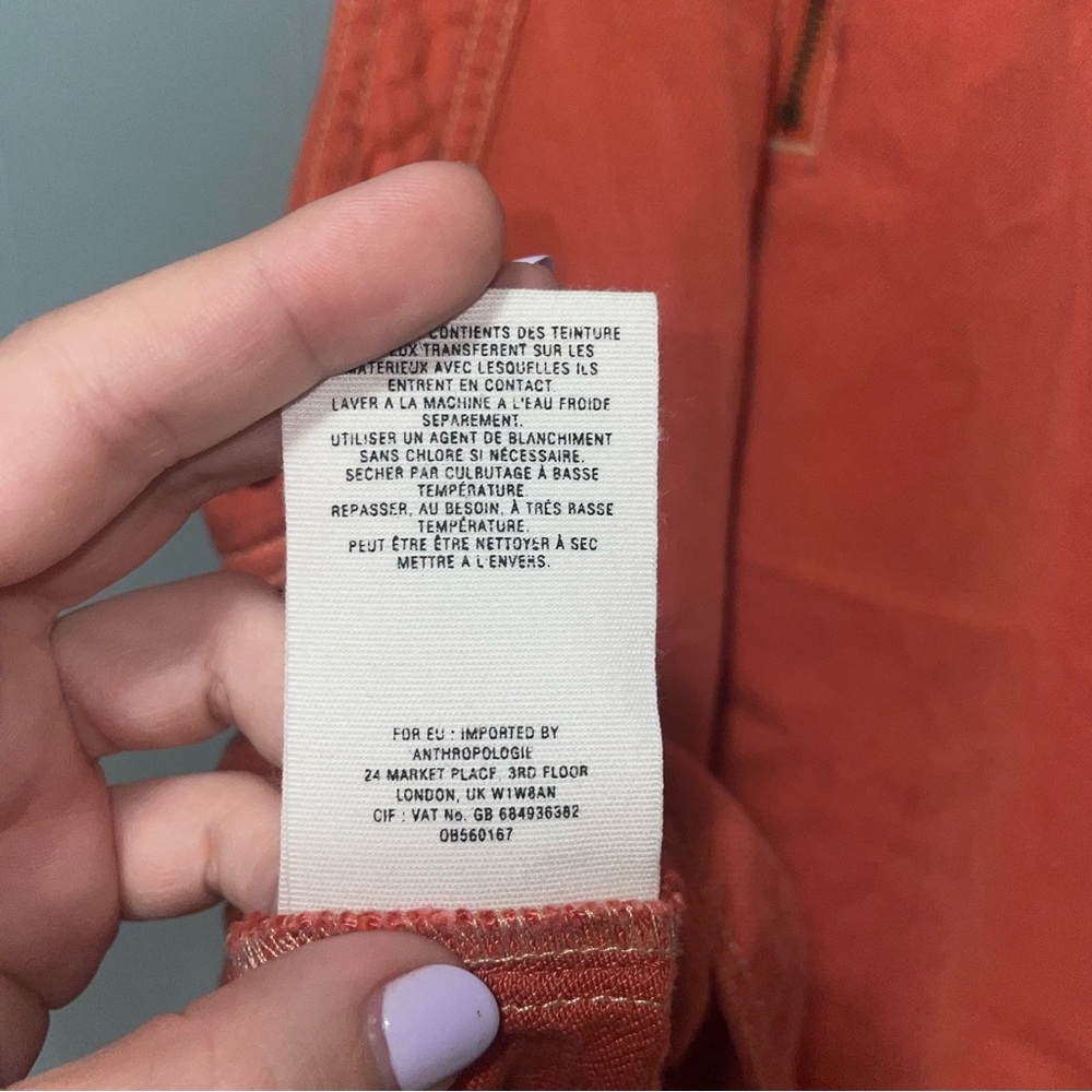 Anthropologie Orange Tank Top with Cream Accents - Picture 7 of 7